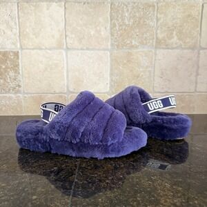 UGG Fluff Yeah Slide Slippers Size 8 Purple Sandals